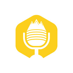 Podcast mountain vector logo design template. 
