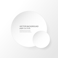 White circle paper cut style abstract vector on white background