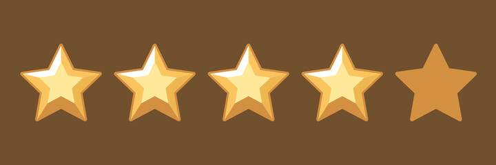 Four star cartoon rating vector