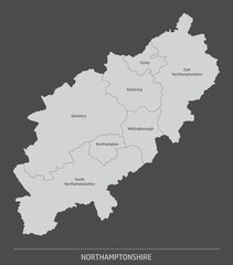 Northamptonshire County administrative map