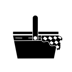Picnic basket icon illustration of a black silhouette. Linear style sign for mobile concept and web design. Illustration of the picnic basket symbol.