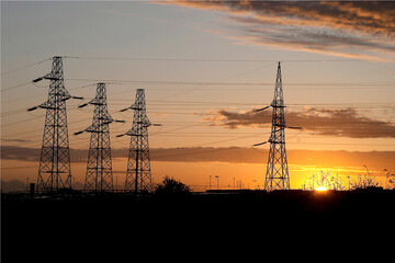 metropolitan sunset between the pylons in Rome