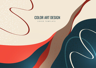 Bright colored waves covering. Modern design template. Vector