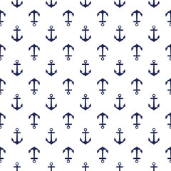 Seamless nautical pattern with anchors.