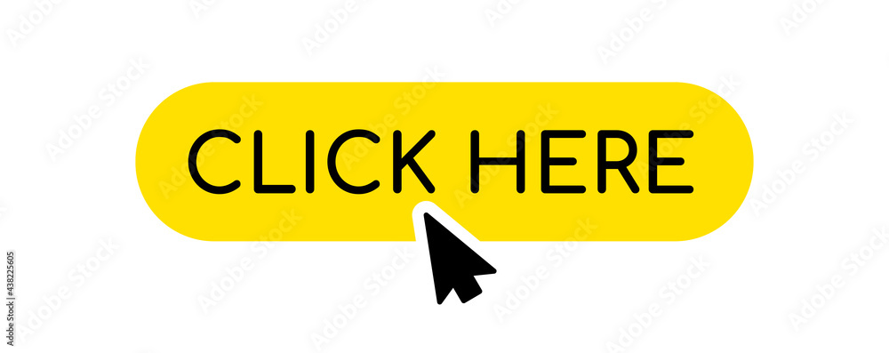 Poster click here button isolated vector icon