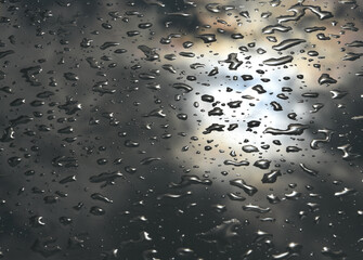 Rain drops on Glass table