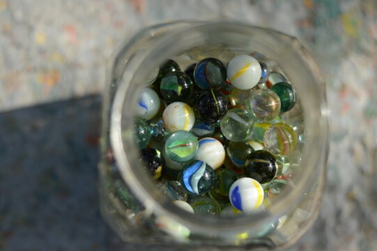close up of marbles