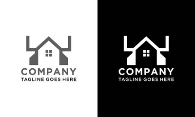 Abstract vector logo design. Real estate icon line art  logo design inspiration..