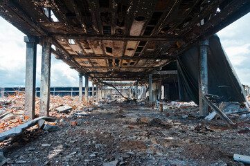 Buildings abandoned after the fire.