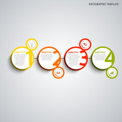 Info graphic with abstract round design pointers template