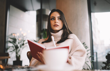 Focused woman thinking on new ideas