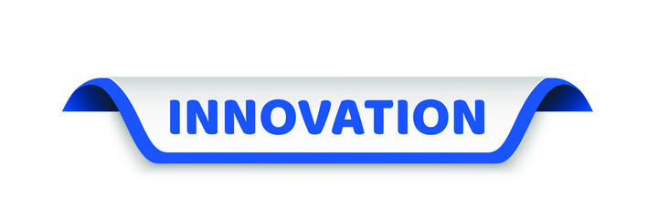 innovation blue vector banner template. innovation ribbon label sign illustration