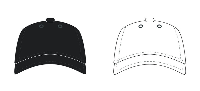 Baseball cap set icon design template, vector icon designed in line style, editable stroke icon on white background, can be used for web and various needs of your project