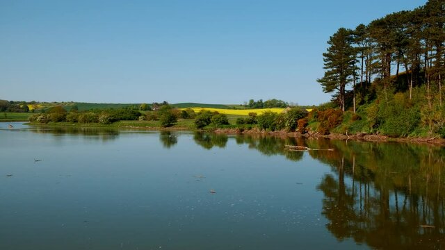 Stunning riverside scenery in Alnmouth, a coastal village bathed by river Aln in Northumberland, England, UK