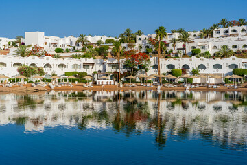 Calm beach on the red sea at morning in Sharm El Sheikh, Egypt