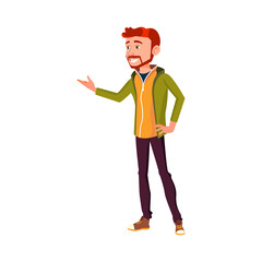 smiling guy glad to see friend in club cartoon vector. smiling guy glad to see friend in club character. isolated flat cartoon illustration