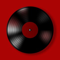 Vector illustration of a red vinyl.