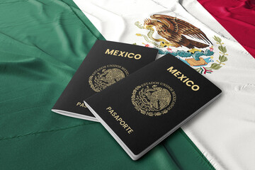 Mexico passport on the flag of Mexico, Mexican citizenship