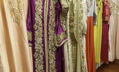 Moroccan dresses and fabrics