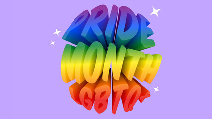 Letras 3D con colores del orgullo gay en 3D (LGBT)
3D pride text 