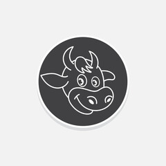 icon of cow vector image
