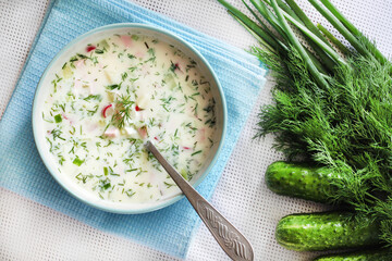 Okroshka - traditional Russian cold soup