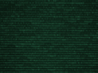 Dark green brick wall texture. Irregular pattern. 