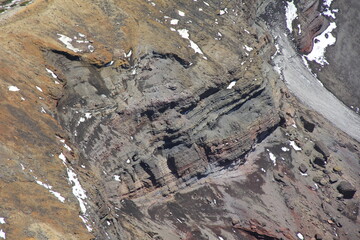 草一本生えていない山の斜面