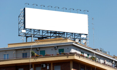 Large blank billboards on the street in the city, mock up - Image