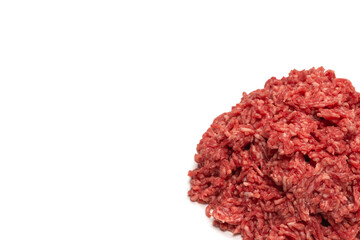 Chopped meat background. Top view.