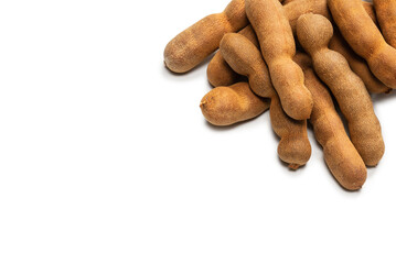 Sweet tamarind isolated on white background.