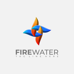 Fire water logo combination