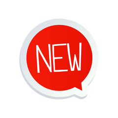 New sticker sign - red - vector
