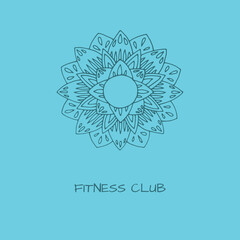  Fitness club logo with mandala
