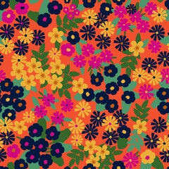 seamless pattern with summer flowers