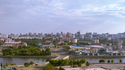 Obraz premium Panorama of a large Russian industrial city