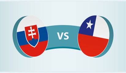 Slovakia versus Chile, team sports competition concept.