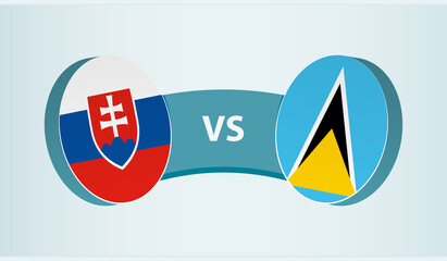 Slovakia versus Saint Lucia, team sports competition concept.