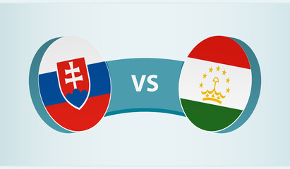 Slovakia versus Tajikistan, team sports competition concept.