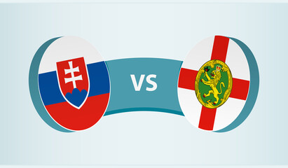 Slovakia versus Alderney, team sports competition concept.
