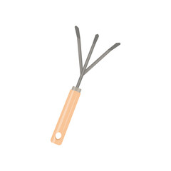 Hand fork illustration isolated on white background. Garden tool icon.