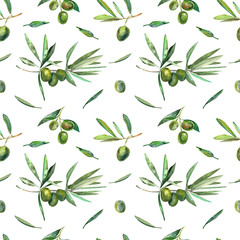 seamless pattern with olives