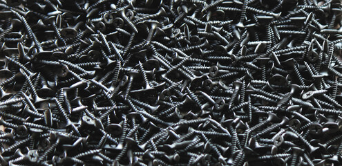 tapping screws made od steel, metal screw, iron screw, chrome screw, screws as a background, wood screw,