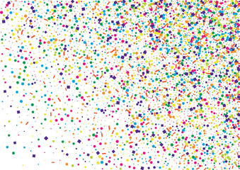 Blue Square Jubilee Background. Event Geometric Isolated. Green Falling Confetti Texture. Red Ribbon Dot.