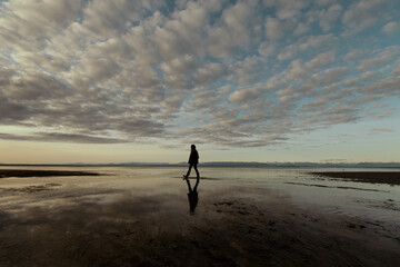 person walking on the beach