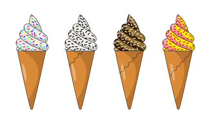 Soft ice cream vector 3d shades 