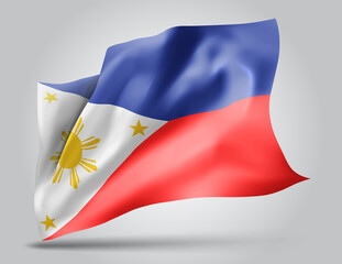 Philippines, vector 3d flag isolated on white background