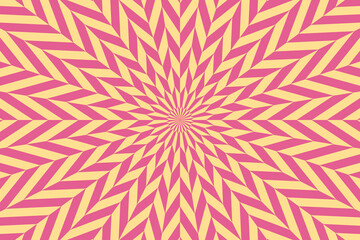 Vector illustration of star-shaped pattern with optical illusion. Op art abstract background.