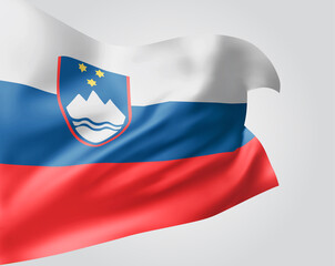 Slovenia, vector 3d flag isolated on white background