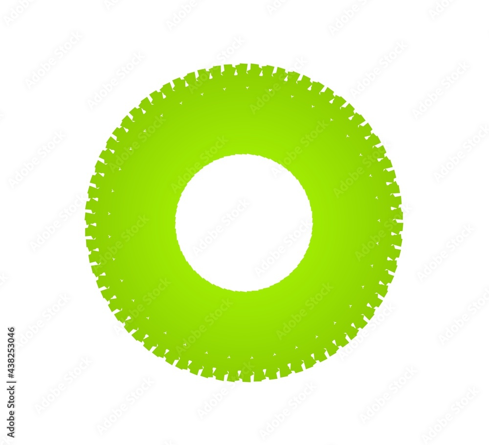 Poster abstract green circular pattern from planes. 3d rendering image.